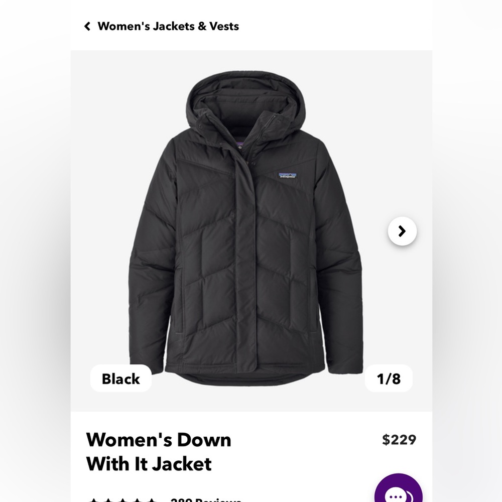 NWOT Patagonia Down With It Jacket